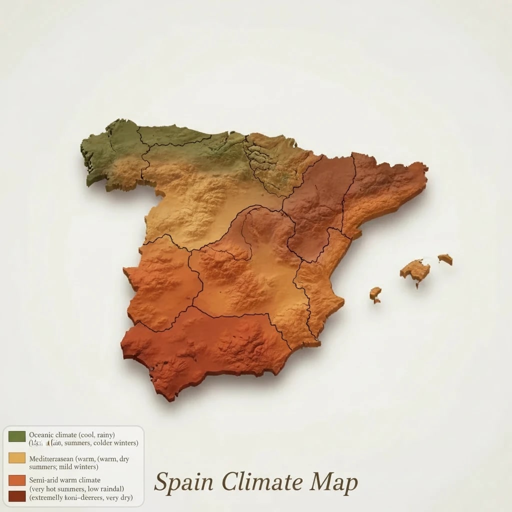 نقشه آب و هوای اسپانیا
